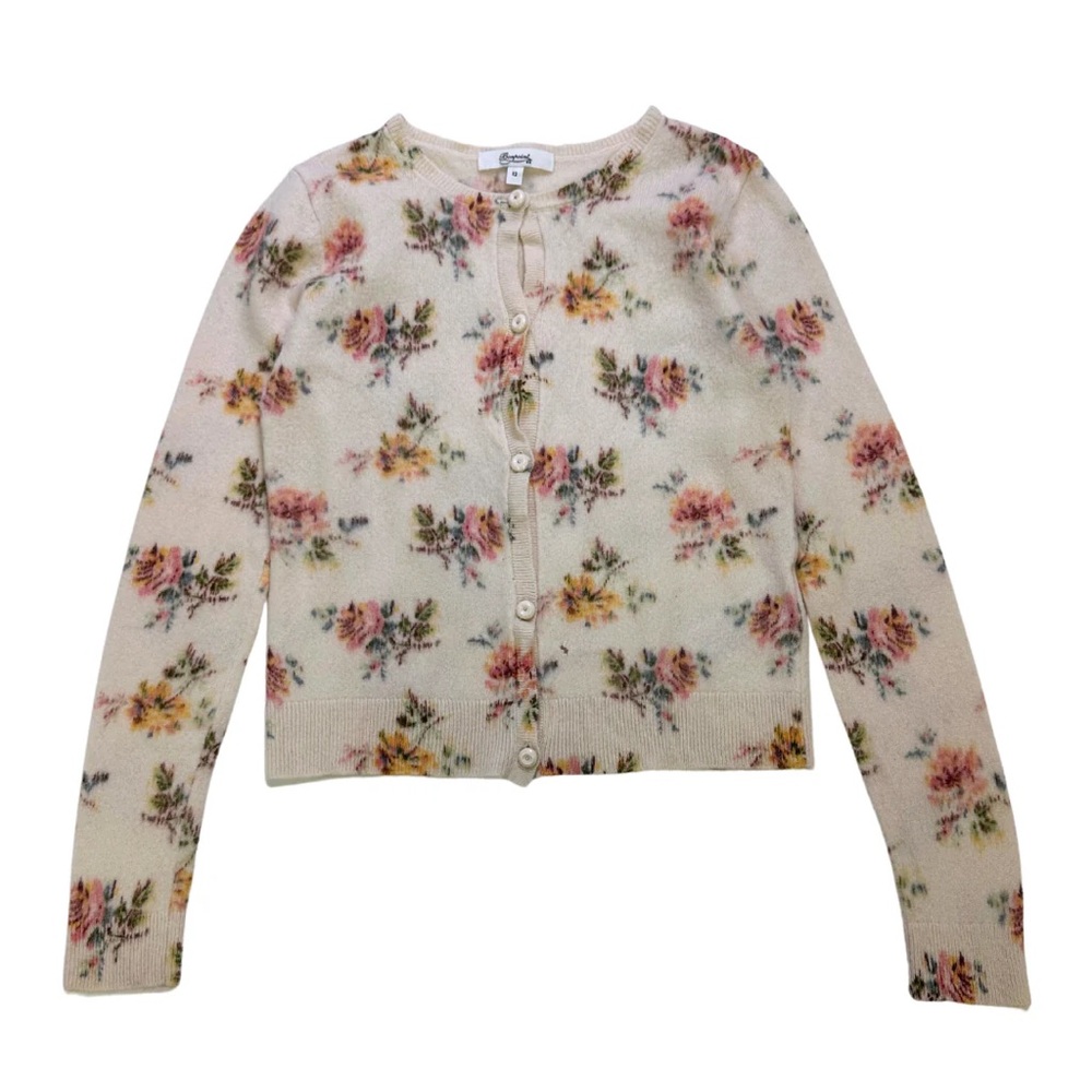 Bonpoint Cream and Pink Floral Sweater